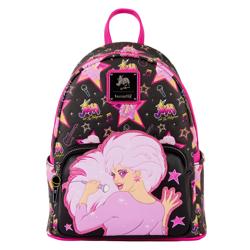 Load image into Gallery viewer, Loungefly Hasbro - Jem And The Holograms Glitter All-Over Print Mini Backpack
