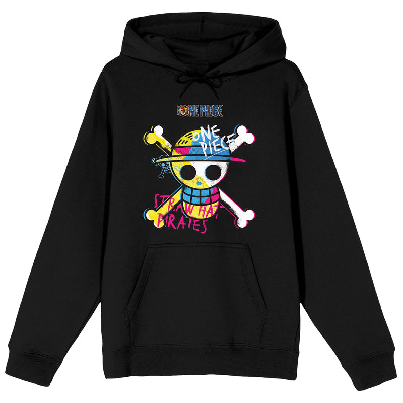 Load image into Gallery viewer, Bioworld One Piece Live Action - Graffiti-Style Straw Hat Adult Black Graphic Unisex Hoodie
