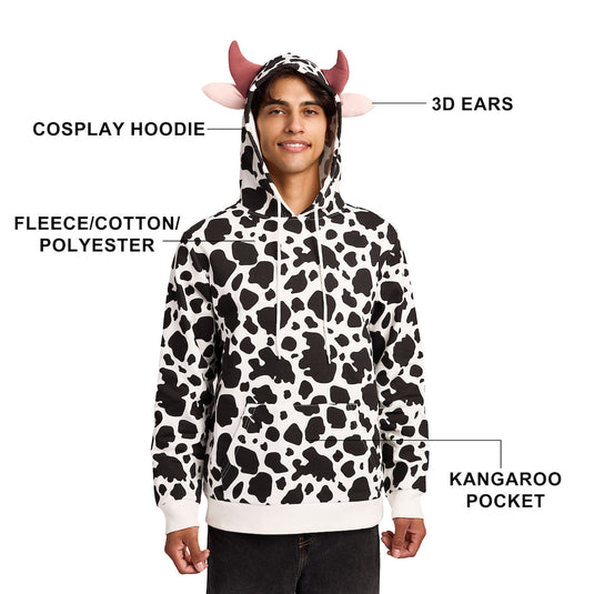 Bioworld Cow - Men's Cosplay Zip Hoodie