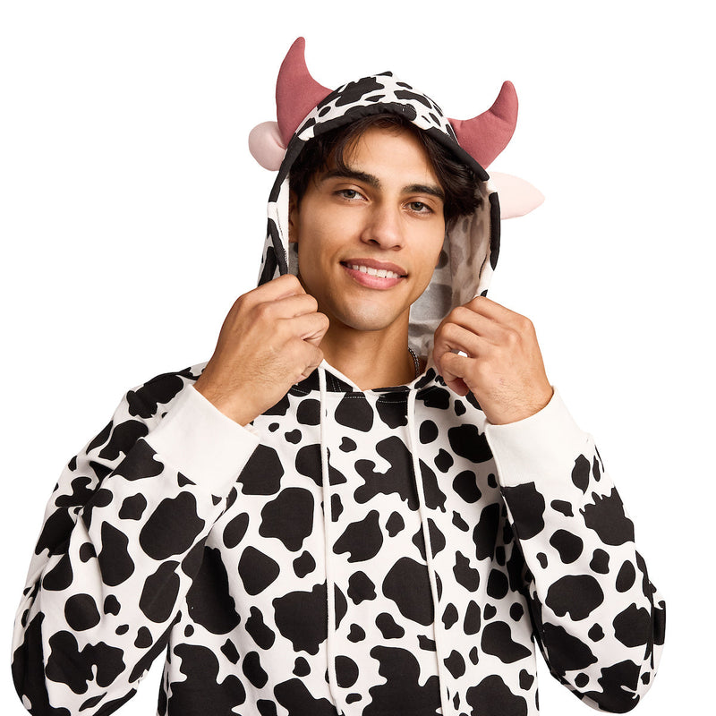 Load image into Gallery viewer, Bioworld Cow - Men's Cosplay Zip Hoodie

