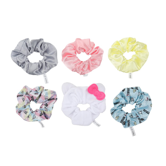 Hello Kitty - Hello Kitty & Friends 6 Pieces Printed Fabric Hair Scrunchies