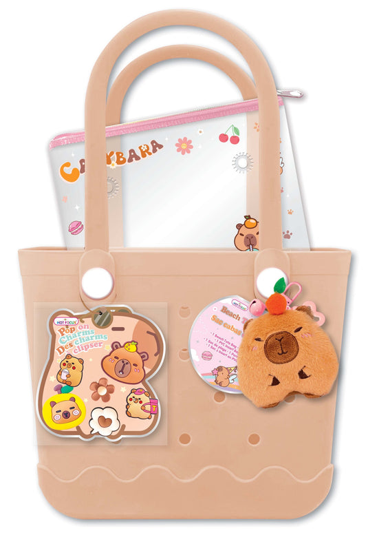 Hot Focus - Capybara Charms Beach Tote Bag