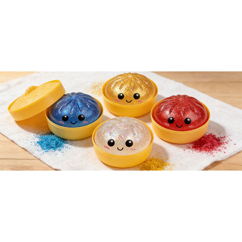 Load image into Gallery viewer, Squishy Dumpling Golden Powder Buns - Mystery 1Pc Sensory Fidget Toy
