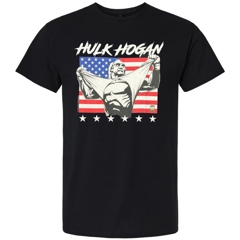 Chargez l&#39;image dans la visionneuse de la galerie, Hulk Hogan - Rip With Flag Unisex T-Shirt
