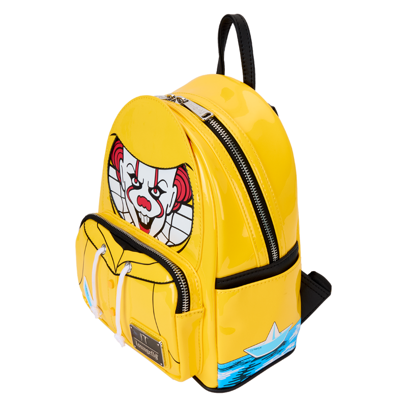 Load image into Gallery viewer, Loungefly It Pennywise - Raincoat Cosplay Glow Mini Backpack
