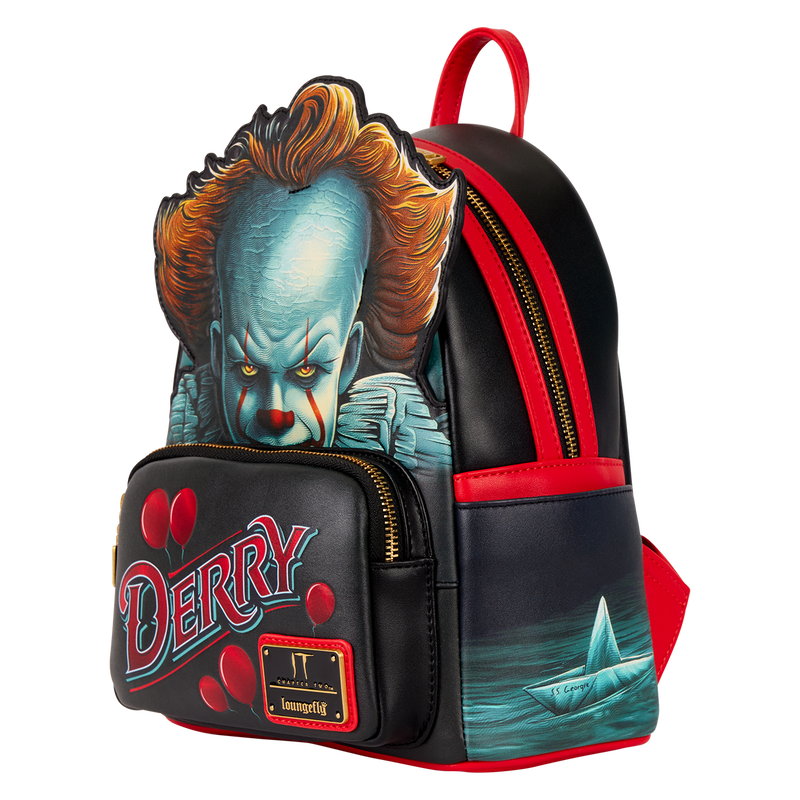 Cargue la imagen en el visor de la galería, Loungefly It Pennywise - Derry Cosplay Light-Up Mini Backpack

