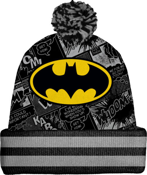 Dc comics - Batman Classic Bat Symbol Crest Pom Cuff Beanie