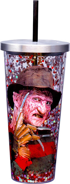 Spoontiques Freddy Krueger - Glittler Cup with Straw