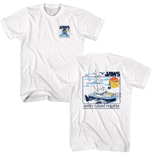 Classic Movie: Jaws- Amity Island Regatta White Adult T-Shirt