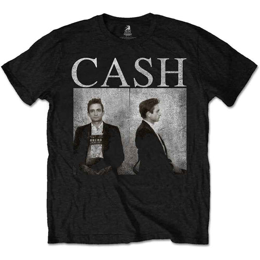 Johnny Cash - Mug Shot Black Unisex T-Shirt