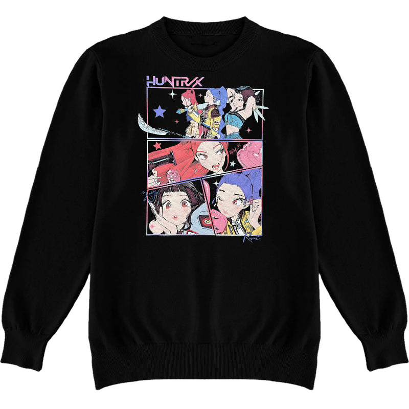 Chargez l&#39;image dans la visionneuse de la galerie, K-Pop Demon Hunters - Huntrix Group Girls Black Sweatshirt

