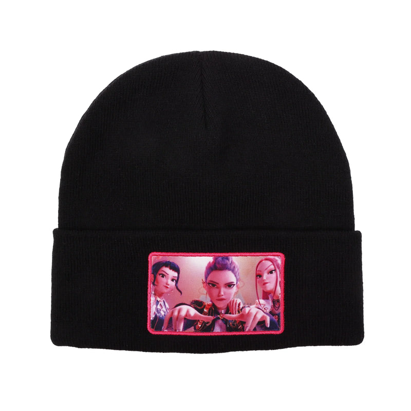 Load image into Gallery viewer, K-Pop Demon Hunters - Huntr/x Black Cuff Knit Beanie
