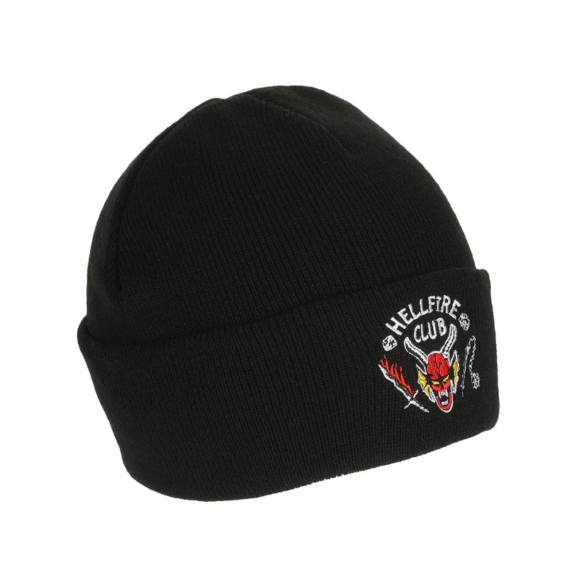Chargez l&#39;image dans la visionneuse de la galerie, Stranger Things - Hellfire Club Embroidery On Black Acrylic Knit Cuff Beanie
