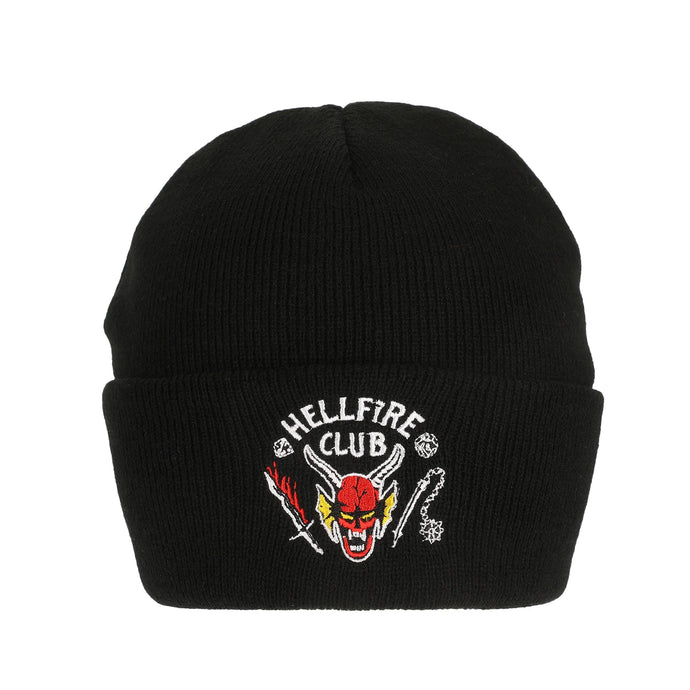 Stranger Things - Hellfire Club Embroidery On Black Acrylic Knit Cuff Beanie