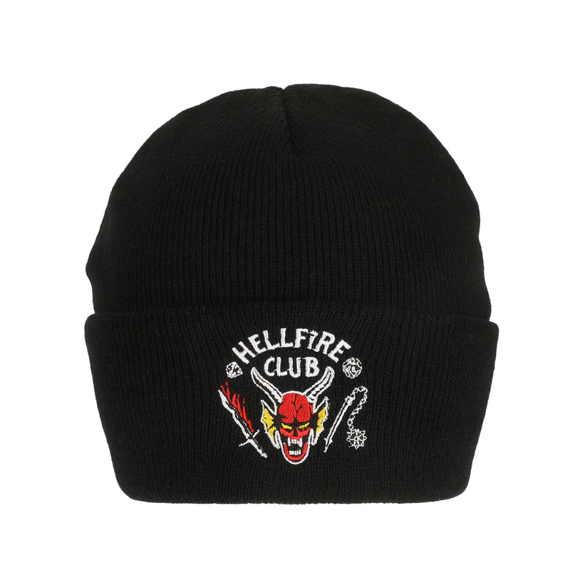 Chargez l&#39;image dans la visionneuse de la galerie, Stranger Things - Hellfire Club Embroidery On Black Acrylic Knit Cuff Beanie
