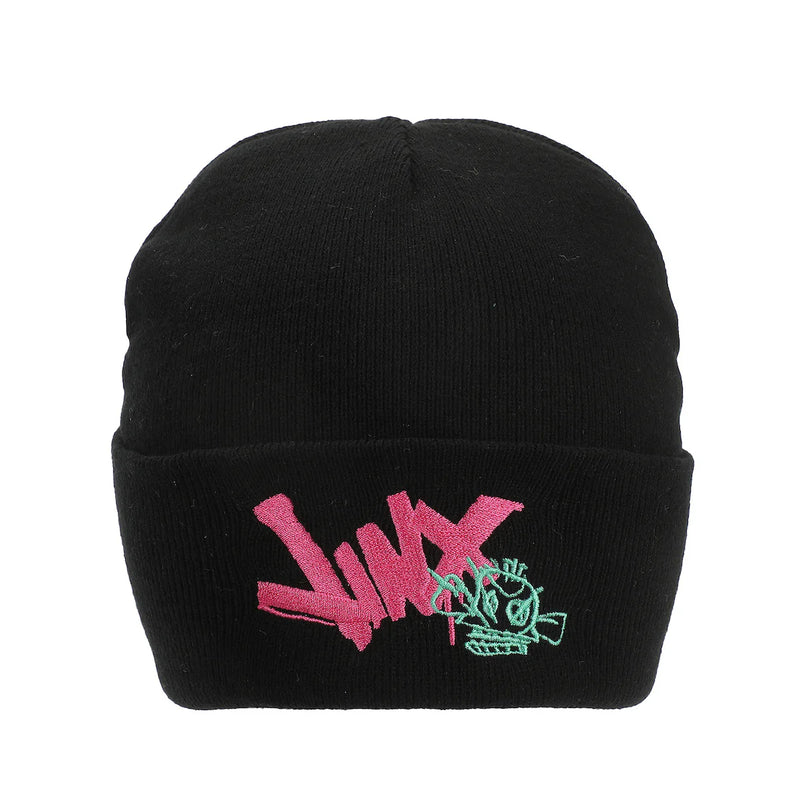 Load image into Gallery viewer, League of Legends - Arcane Jinx Graffiti Adult Black Cuff Knit Beanie
