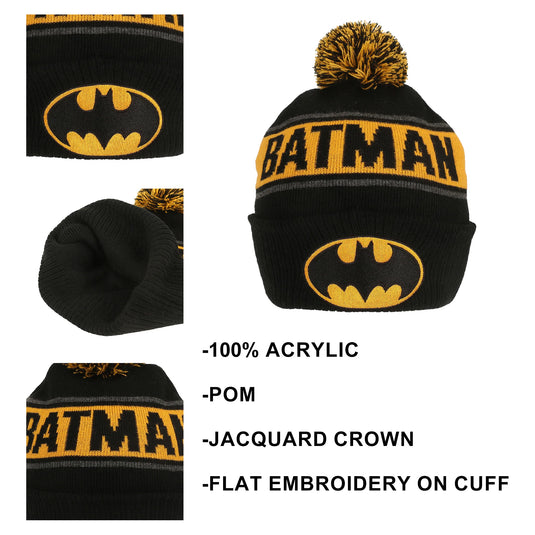 Dc comics - Batman & Name Text Black Logo Cuff Beanie