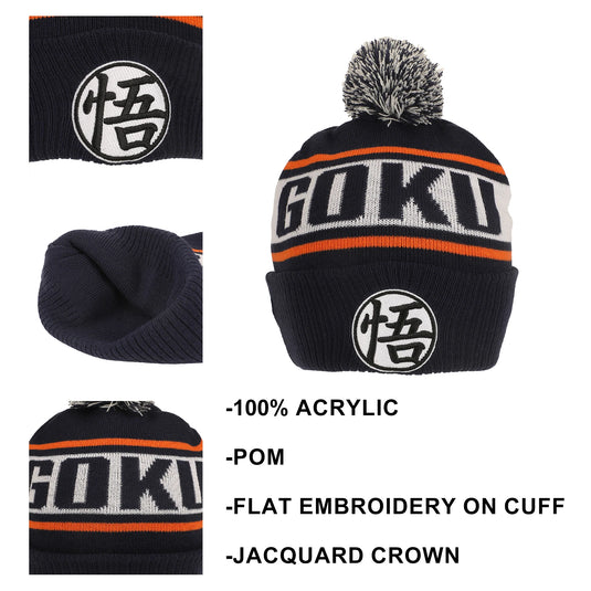 Bioworld Dragon Ball Z - Goku Kanji Blue Knit Cuff Beanie