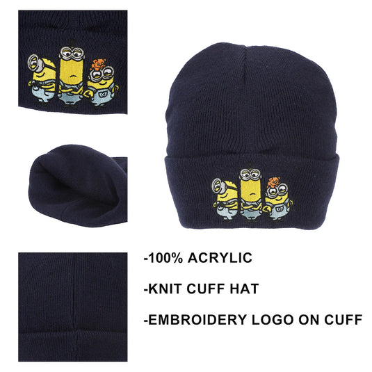 Minions - Bob Kevin And Stuart Embroidery Acrylic Knit Standard Cuff Beanie