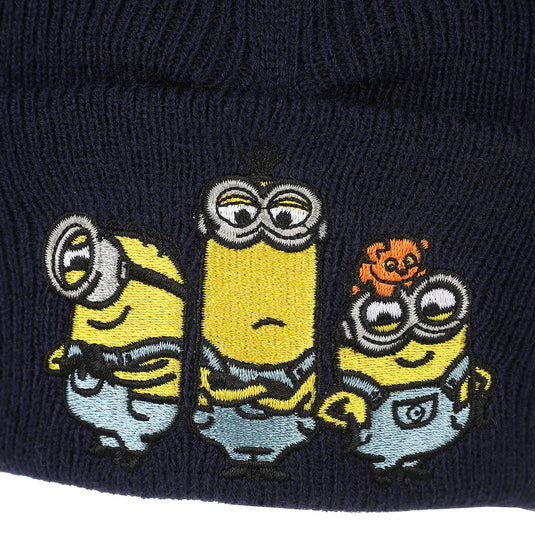 Minions - Bob Kevin And Stuart Embroidery Acrylic Knit Standard Cuff Beanie