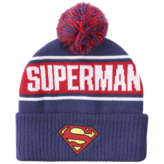 DC Comics - Superman Logo & Name Text One Size Knit Beanie