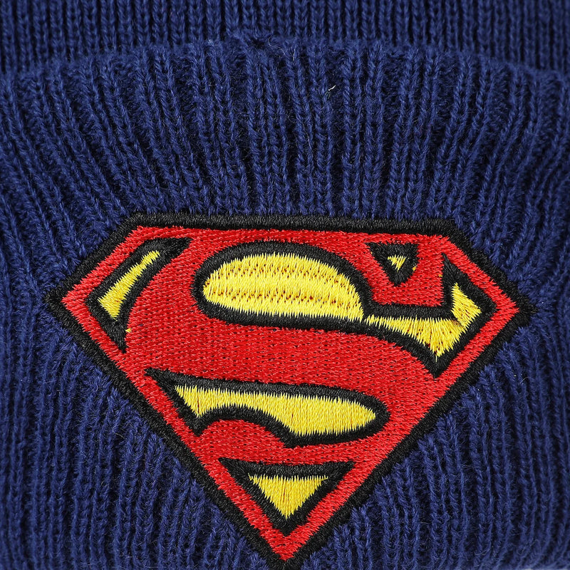Cargue la imagen en el visor de la galería, DC Comics - Superman Logo &amp; Name Text One Size Knit Beanie
