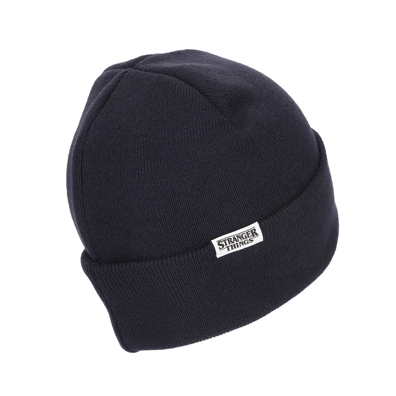 Chargez l&#39;image dans la visionneuse de la galerie, Stranger Things - WSQK Embroidery Navy Acrylic Yarn Standard Cuff Beanie

