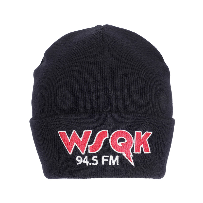 Chargez l&#39;image dans la visionneuse de la galerie, Stranger Things - WSQK Embroidery Navy Acrylic Yarn Standard Cuff Beanie
