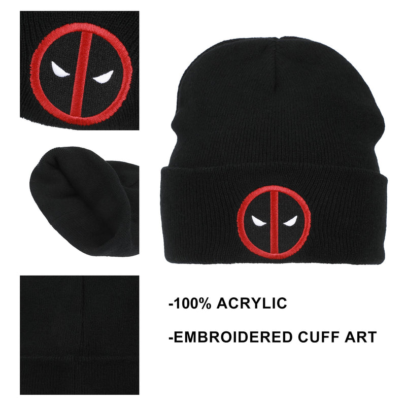 Load image into Gallery viewer, Bioworld Marvel Comics: Deadpool - Logo Embroidery Acrylic Knit Standard Cuff Beanie
