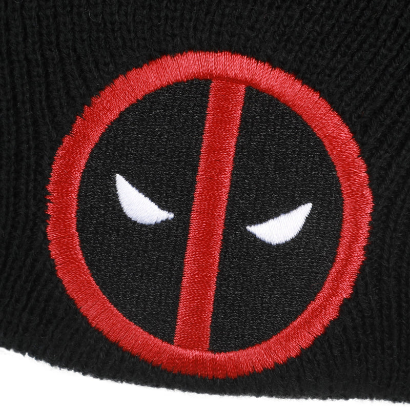 Load image into Gallery viewer, Bioworld Marvel Comics: Deadpool - Logo Embroidery Acrylic Knit Standard Cuff Beanie
