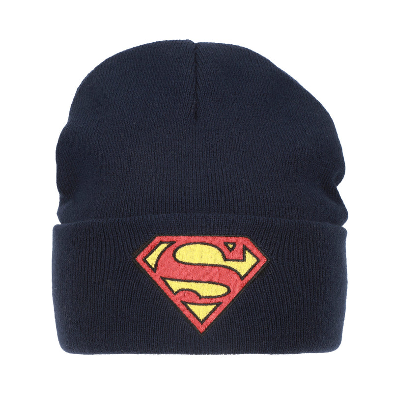 Cargue la imagen en el visor de la galería, DC Comics - Superman Logo Embroidery Navy Acrylic Knit Standard Cuff Beanie
