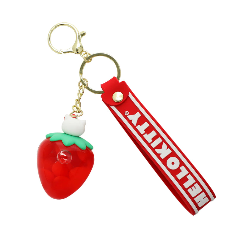 Load image into Gallery viewer, Sanrio Hello Kitty - Liquid-Filled Strawberry Keychain
