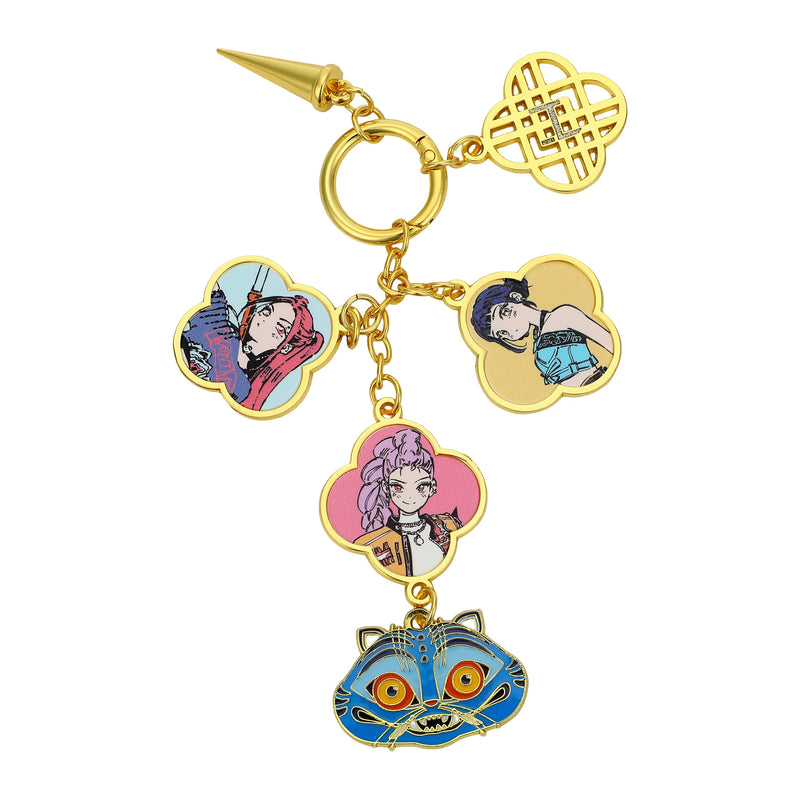 Cargue la imagen en el visor de la galería, KPop Demon Hunters - Favorite Characters Zooey, Rumi, Mira &amp; Derpy Tiger Multi Charm Keychain
