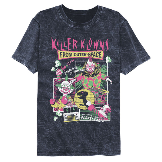 Killer Klowns from Outer Space- Comic Boxes Mineral Wash Navy Men’s T Shirt