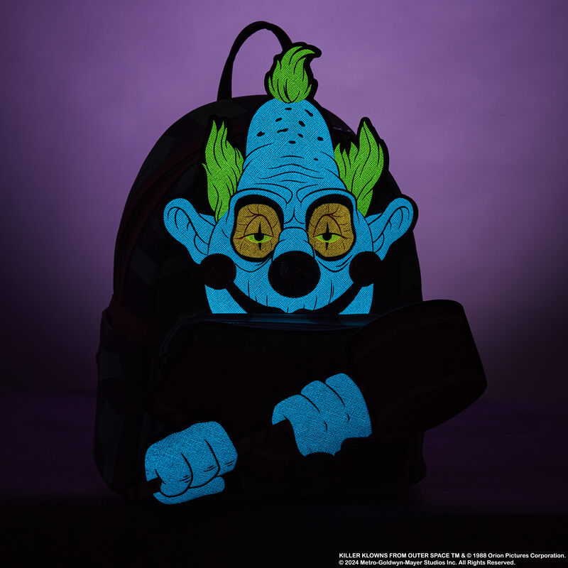 Load image into Gallery viewer, Loungefly Killer Klowns from Outer Space - Jumbo Cosplay Glow Mini Backpack
