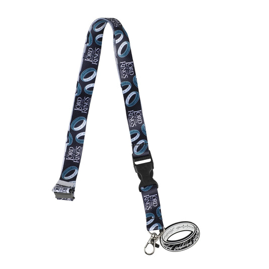 Bioworld Lord Of The Rings - The One Ring 22" Black & White Lanyard