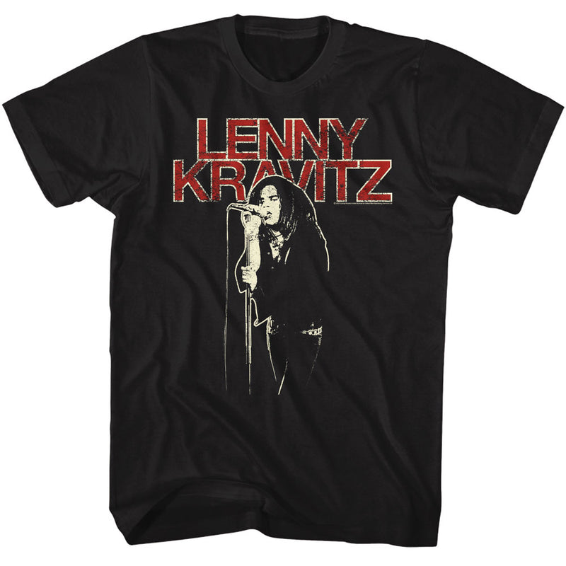 Load image into Gallery viewer, Lenny Kravitz - Distress Text Black Adult T-shirt
