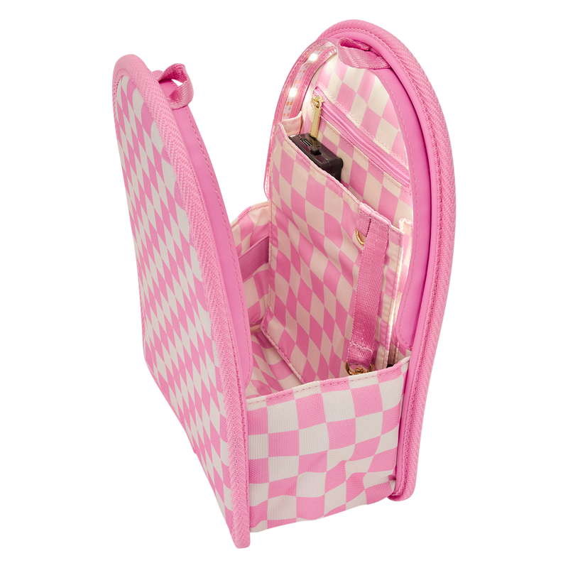 Load image into Gallery viewer, Loungefly: Pink Checkered Light-Up Mini Backpack Bag Organizer Insert

