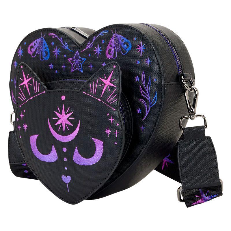 Load image into Gallery viewer, Loungefly -  Neon Cat Heart Figural Crossbody Bag
