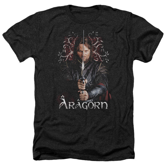 Lord Of The Ring - Aragon Adult Heather Black T-Shirt