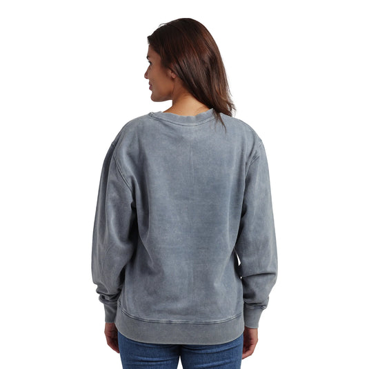Bioworld Coraline Logo Women's Gray Mineral Wash Crew Neck Long Sleeve Sweatshirt