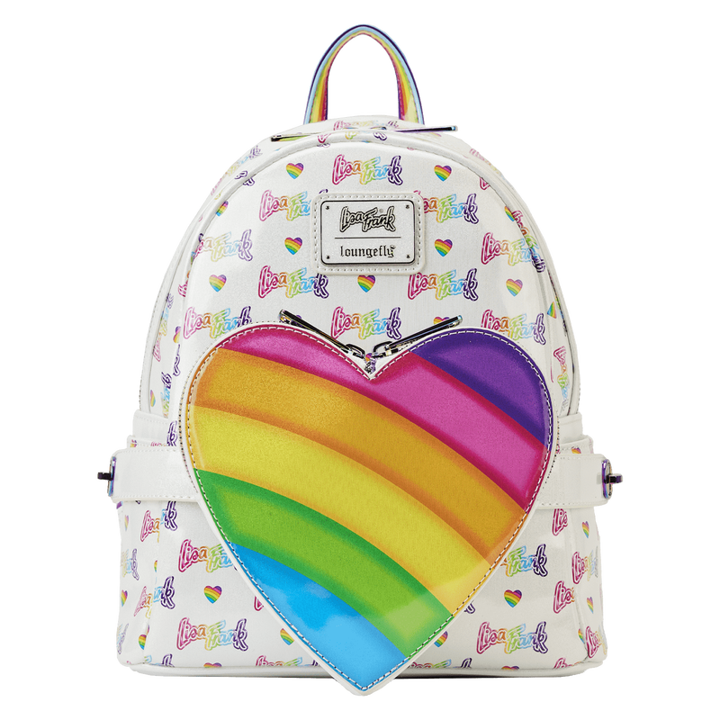 Load image into Gallery viewer, Loungefly Lisa Frank Rainbow - Heart Mini Backpack With Waist Bag
