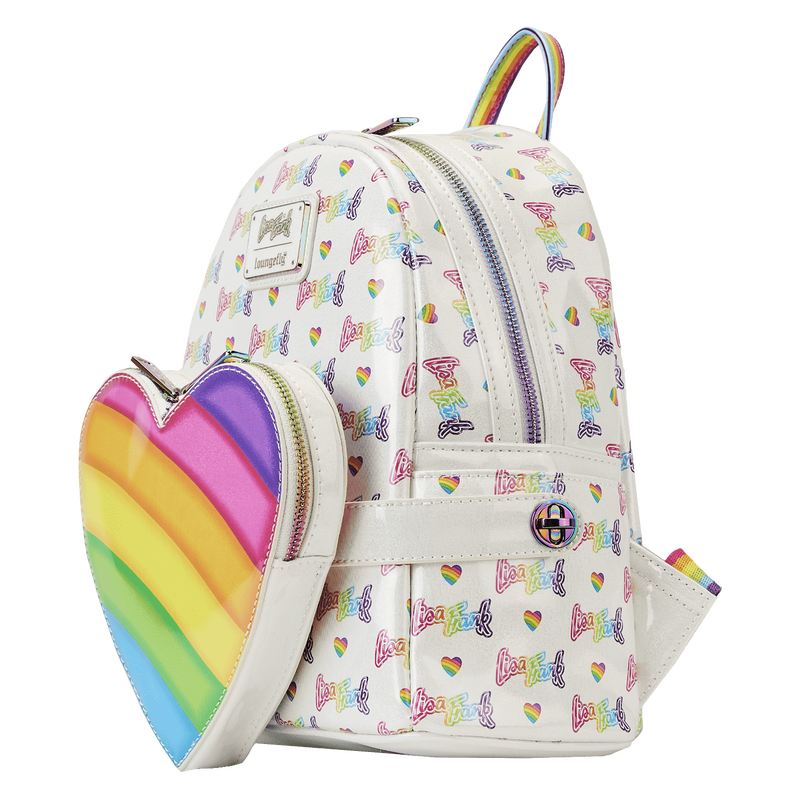 Load image into Gallery viewer, Loungefly Lisa Frank Rainbow - Heart Mini Backpack With Waist Bag
