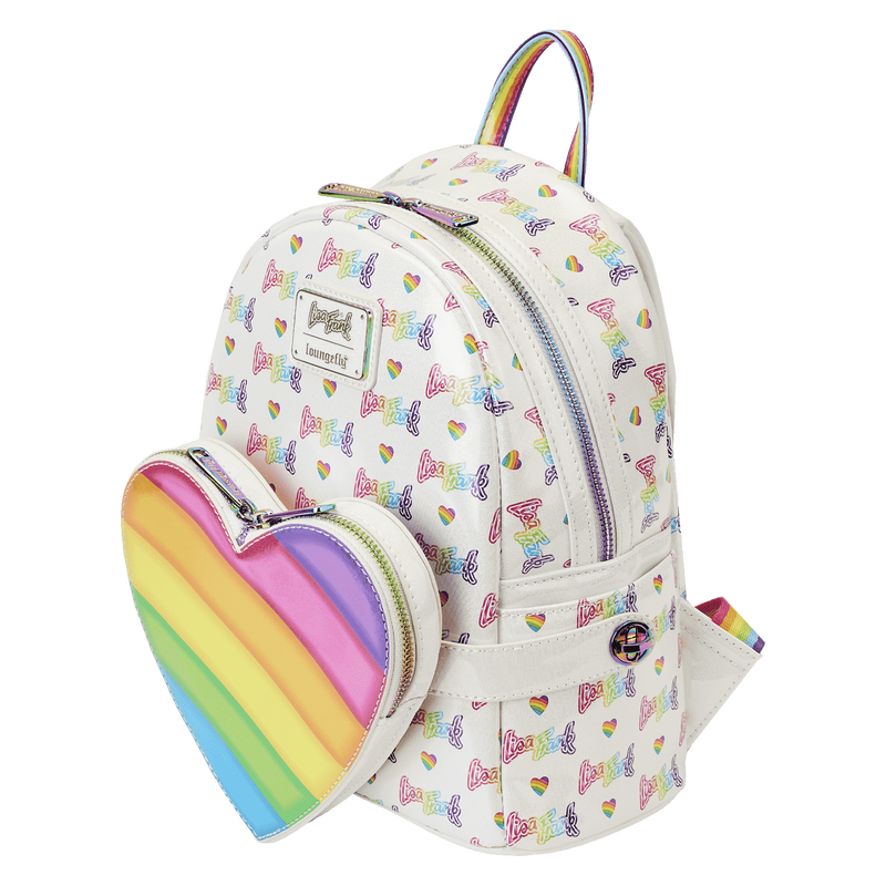 Load image into Gallery viewer, Loungefly Lisa Frank Rainbow - Heart Mini Backpack With Waist Bag
