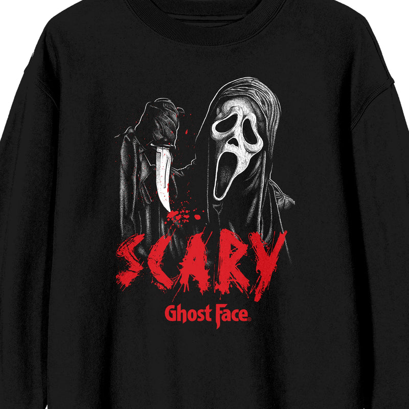 Cargue la imagen en el visor de la galería, Bioworld Ghostface Scary Mask Men's  Black Crew Neck Sweatshirt
