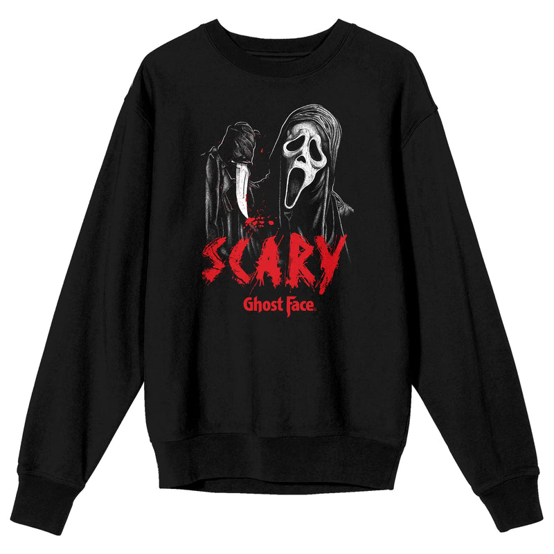 Cargue la imagen en el visor de la galería, Bioworld Ghostface Scary Mask Men's  Black Crew Neck Sweatshirt

