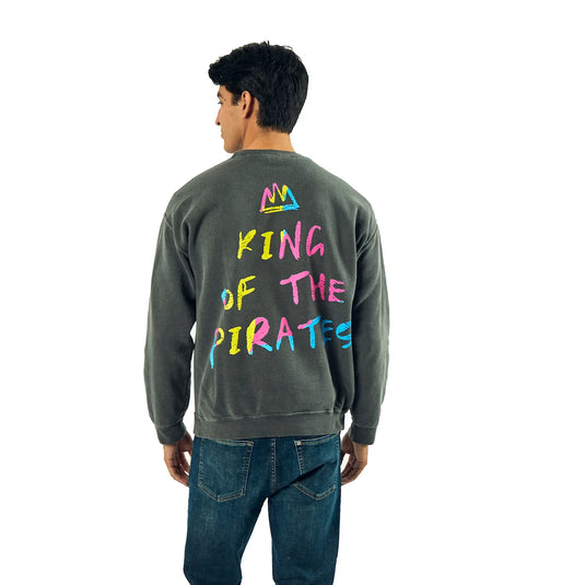 Bioworld One Piece - King Of The Pirates Adult Unisex Potassium Washed Crew Neck Long Sleeve Sweatshirt