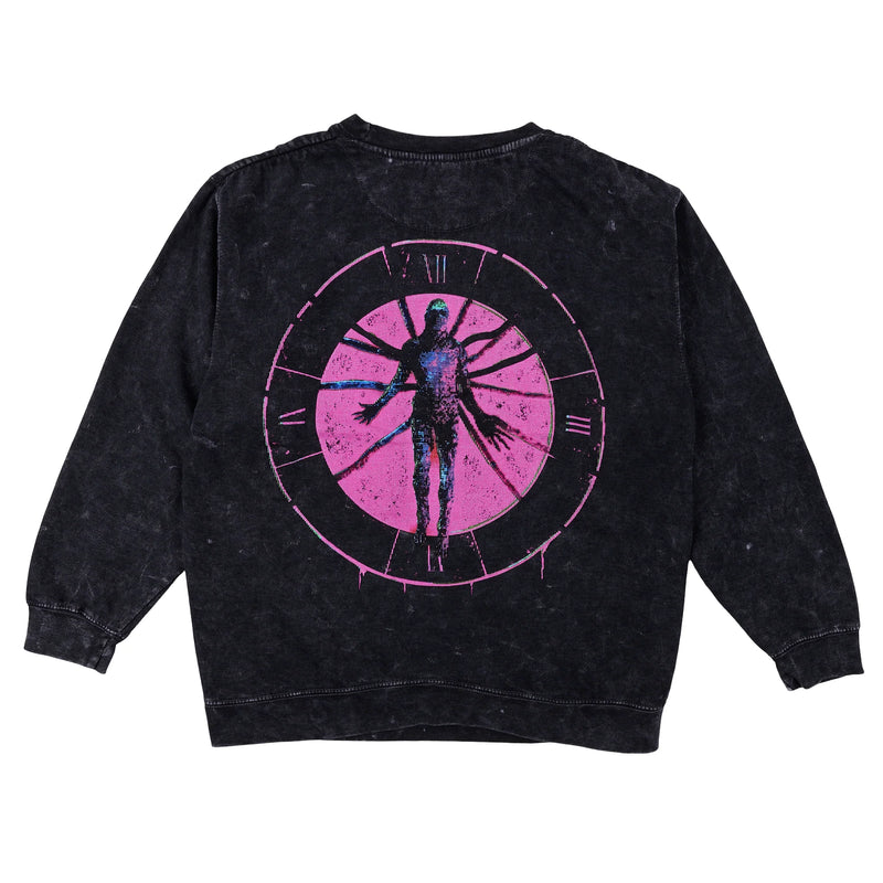 Load image into Gallery viewer, Stranger Things - Vecna CC TV Oversized Print on Men&#39;s Black Mineral Wash Sweatshirt
