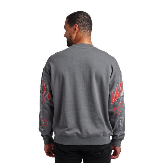 Bioworld Naruto Shippuden - Naruto Akatsuki Kanji Men's Black Crew Neck Sweatshirt