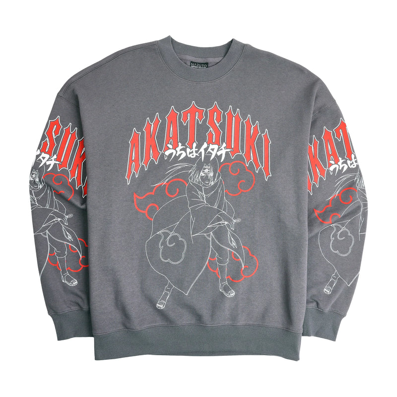 Cargue la imagen en el visor de la galería, Bioworld Naruto Shippuden - Naruto Akatsuki Kanji Men's Black Crew Neck Sweatshirt
